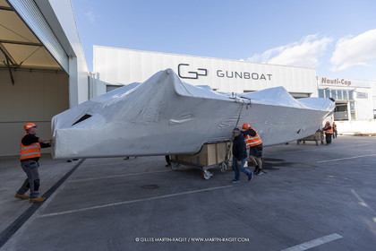 15 02 2022, La Grande Motte (FRA), Gunboat 80  1 hulls delivery