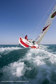 13 03 2010 -  La Grande Motte   Port Camargue (FRA) - Groupe Bel - Kito de Pavant   Sebastien Audigane training for Transat AG2R