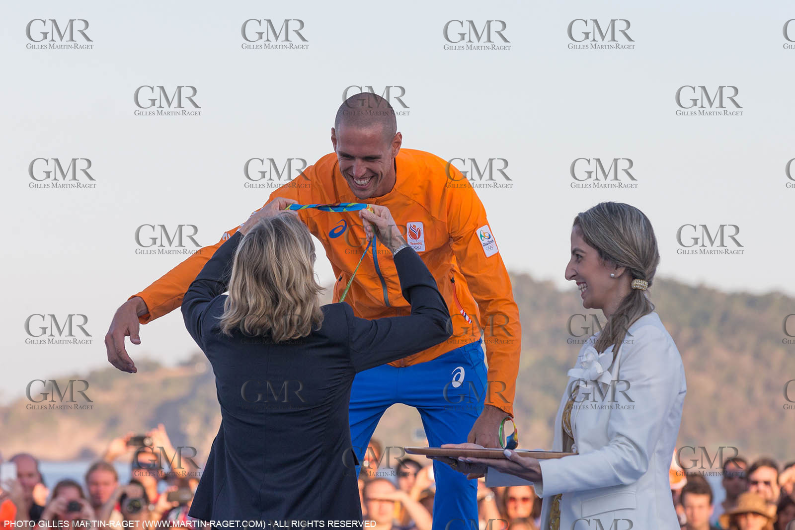 14 08 2016, Rio de Janeiro (BRA), 2016 Olympic Games, Sailing, RSX Men medal ceremony, Van Rysselberghe Dorian (NED)