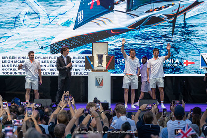 04 10 2024, Barcelona (ESP), 37th America's Cup, Louis Vuitton Cup Final, Race Day 7 , Prizegiving