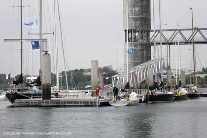 19 05 2010- Lorient- (FRA,56)  the five Pen Duick and l'Hydroptere in front of the Cité de la Voile Eric Tabarly