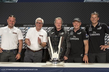 25 08 2013 - San Francisco (USA,CA) - 34th America's Cup - Louis Vuitton Cup Final, Day 7, Emirates Team New Zealand Vs Luna Rossa, Max Sirena, Patrizio Bertelli, Matteo De Nora, Grant Dalton, Dean Barker