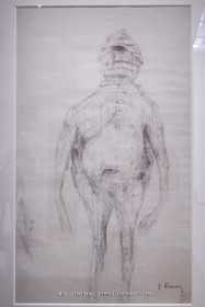 02 05 2023, Paris (FRA), oeuvre de Germaine Richier, Exposition Centre Pompidou 2023, Le Pentacle 1955, Mine de plomb et à l'estompe, signé en bas à droite, 64,5 x 37,5 cm, Collection particulière, Paris