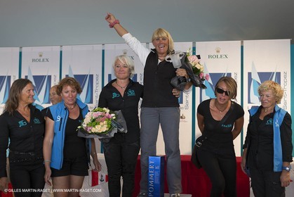 05 10 2014, Saint-Tropez (FRA,83), Voiles de Saint-Tropez 2014, Day 8, Prizegiving, female crew winners