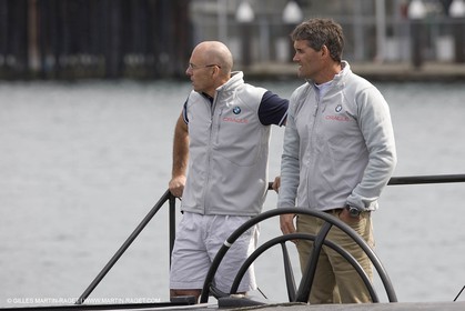 26 08 2008 - Anacortes (WA, USA) - America's Cup - BMW ORACLE Racing - 90 ft trimaran launch - structural tests completed by Design Team