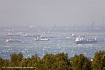25 10 2010 - Marseille (FRA,13) - Ships at the mooring due to a strike of the harbour staff