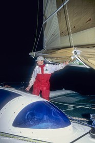 Sailing, Offshore Racing, Route du Rhum 1990, Fleury Michon IX, Philippe Poupon