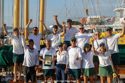 2 10 2026, Saint-Tropez (FRA,83), Société Nautique de Saint-Tropez, Les Voiles de Saint-Tropez 2026, Day 7, Remise Trophée Rolex à l'équipage du P Class Olympian