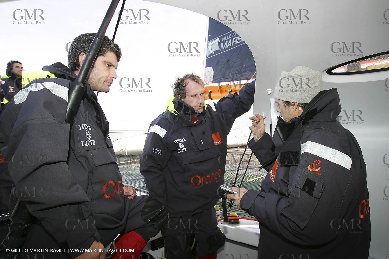 Orange II  - 2005 Jules Verne Trophy - Training in Bay of Biscay -Chastel-Caraes-Nilson-