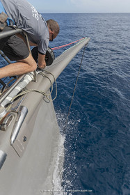 03 10 2022, Saint-Tropez (FRA,83), Voiles de Saint-Tropez 2022,  entraînement des maxis, A bord de Sipirit of Malouen X