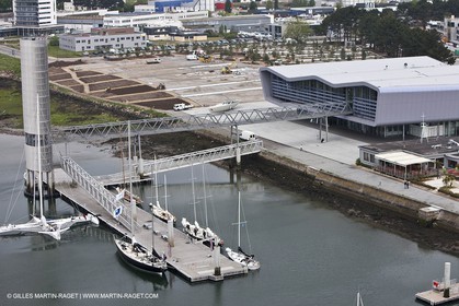 19 05 2010- Lorient- (FRA,56)  the five Pen Duick and l'Hydroptere in front of the Cité de la Voile Eric Tabarly