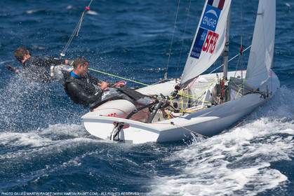 25 04 2016, Hyères (FRA,83), Jeux Olympiques Rio 2016, voile, 470, Sofian Bouvet   Jeremie Mion, SFS Voile