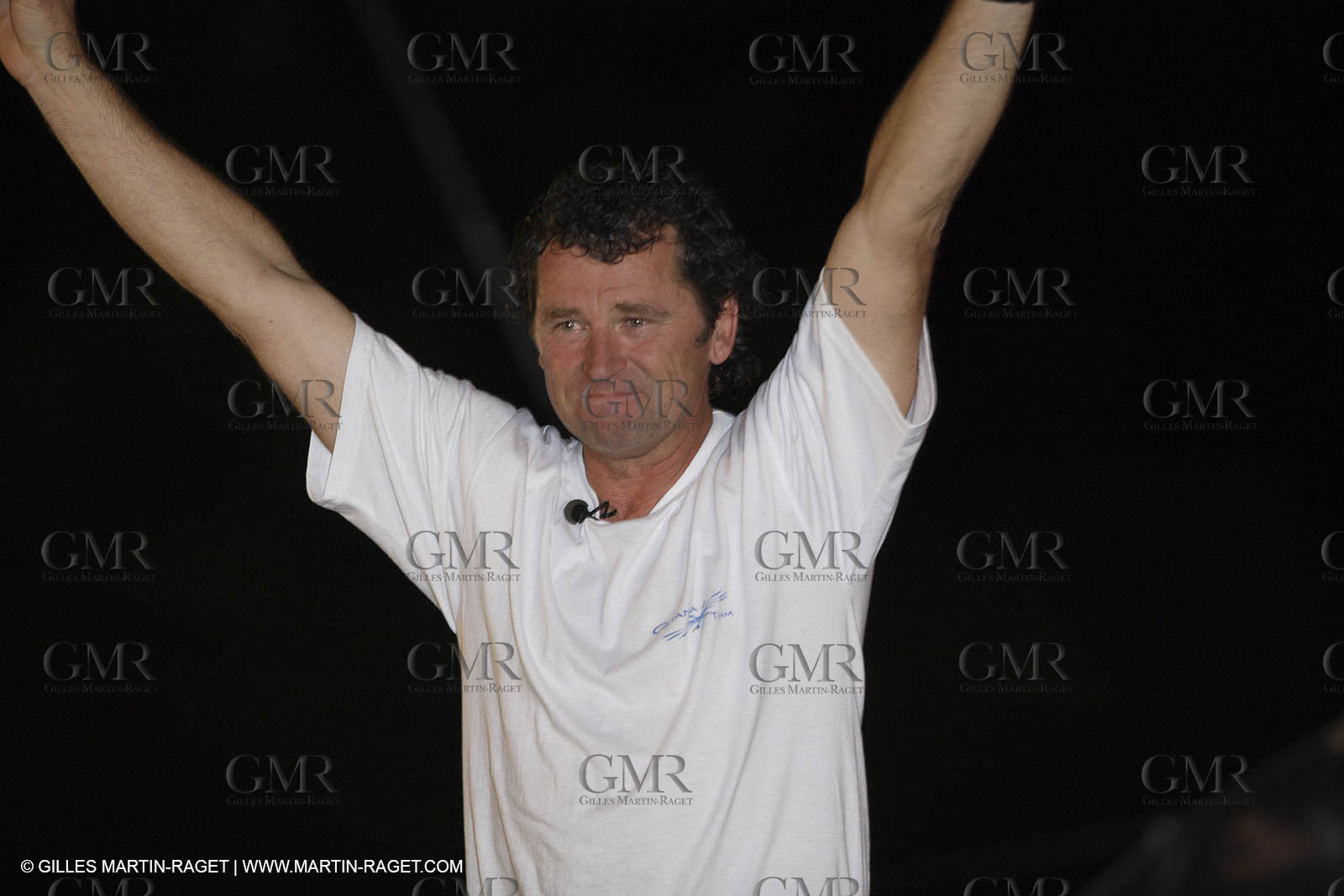 05 11 2006 - Pointe à Pitre Guadelupe (FRA) - Route du Rhum 2006 arrival - overall winner Lionel Lemonchois (Gitana 11)