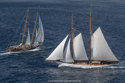 28 09 2022? Saint-Tropez,(FRA,83), Les Voiles de Saint-Tropez 2022 Régate N° 2 poup les modernes, navigation libre pour les grandes goélettes