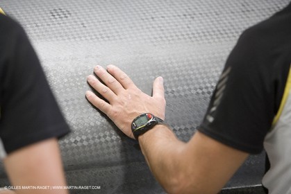 Sydney, Australia, Thomas Coville trimaran Sodebo building at Boat Speed