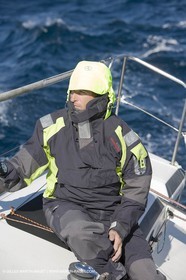 28 09 2007 - Marseille (FRA, 13) - Aigle Marine weather clothing showed in action by salors Marc Emig et Luce Molinier