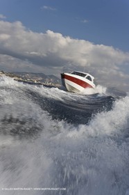 Motor boat running