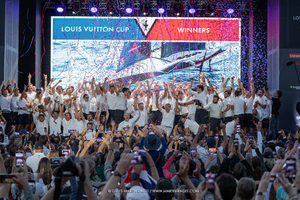 04 10 2024, Barcelona (ESP), 37th America's Cup, Louis Vuitton Cup Final, Race Day 7 , Prizegiving