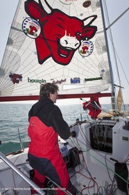 13 03 2010 -  La Grande Motte   Port Camargue (FRA) - Groupe Bel - Kito de Pavant   Sebastien Audigane training for Transat AG2R