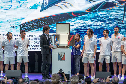 04 10 2024, Barcelona (ESP), 37th America's Cup, Louis Vuitton Cup Final, Race Day 7 , Prizegiving