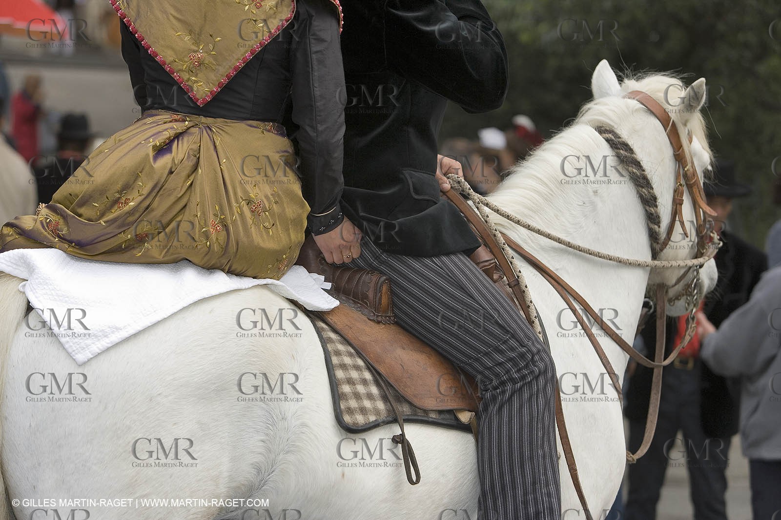 Arlésiennes in costume - Gardians (cow-boys) celebration - Arles