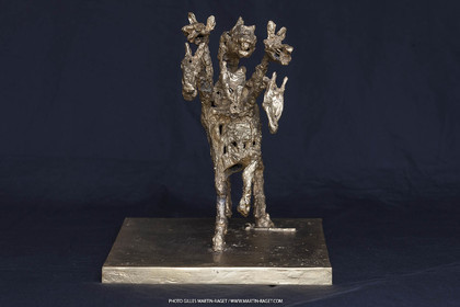 02 04 2016, Marseille (FRA,13), Oeuvre de Germaine Richier, Le Cheval à six têtes, petit 1955 ou 1956, Bronze naturel nettoyé, Numéroté Epreuve d'artiste, fondeur : L. Thinot, Paris, 35,5 x 38 x 18 cm, Collection particulière