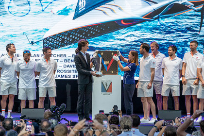 04 10 2024, Barcelona (ESP), 37th America's Cup, Louis Vuitton Cup Final, Race Day 7 , Prizegiving