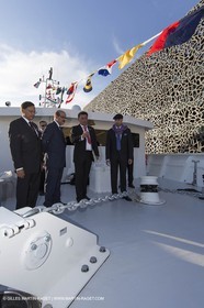 Al Azizi oficial launchat the Mucem museum - H2X boatyard - Oceanographic research ship - Marseille (FRA,13) - 27 05 2014