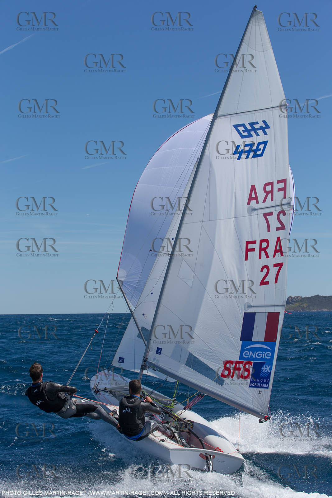 25 04 2016, Hyères (FRA,83), Jeux Olympiques Rio 2016, voile, 470, Sofian Bouvet   Jeremie Mion, SFS Voile