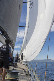 03 10 2022, Saint-Tropez (FRA,83), Voiles de Saint-Tropez 2022,  entraînement des maxis, A bord de Sipirit of Malouen X