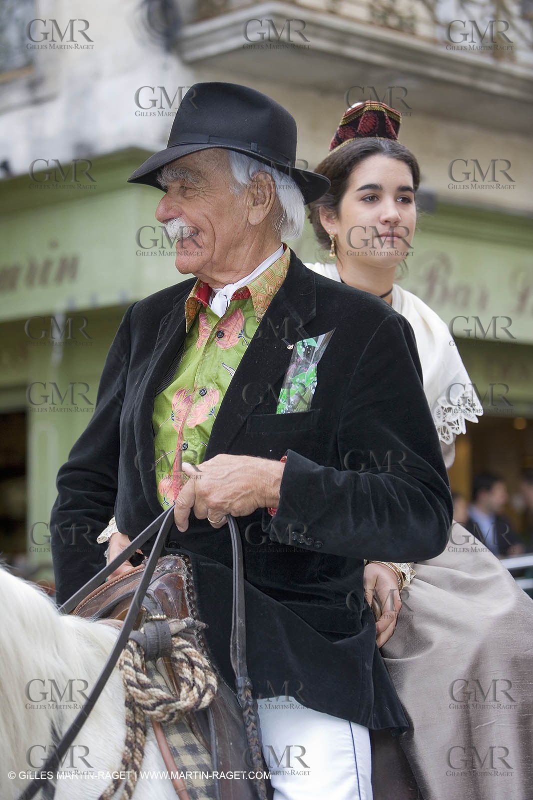 Arlésiennes in costume - Gardians (cow-boys) celebration - Arles