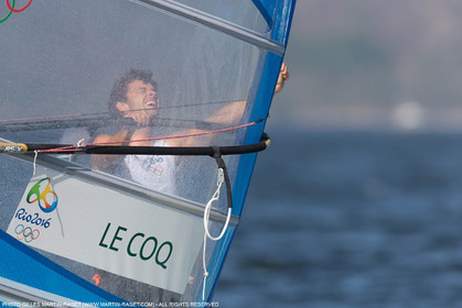 14 08 2016, Rio de Janeiro (BRA), 2016 Olympic Games, Sailing, RSX Men Medal race, Pierre Le Coq (FRA), bronze medalist
