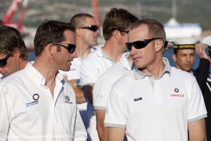 19 05 2010 - La Maddalena (ITA, Sardinia) Louis Vuitton Trophy - BMW ORACLE Racing -  - Opening Ceremony - Ben Ainslie - James Spithill