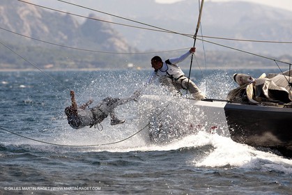 19 05 2010 - La Maddalena (ITA, Sardinia) Louis Vuitton Trophy - BMW ORACLE Racing - Training