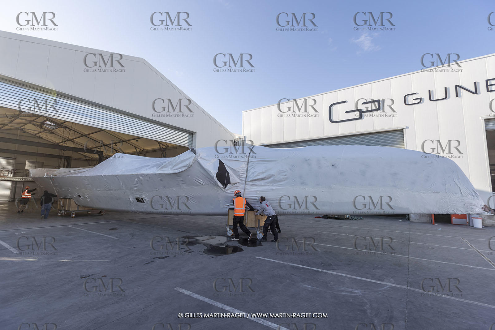 15 02 2022, La Grande Motte (FRA), Gunboat 80  1 hulls delivery