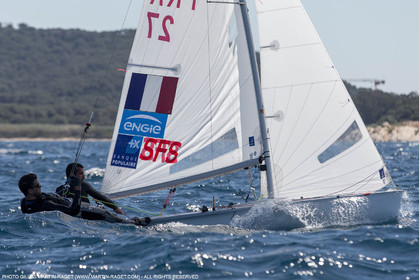 25 04 2016, Hyères (FRA,83), Jeux Olympiques Rio 2016, voile, 470, Sofian Bouvet   Jeremie Mion, SFS Voile
