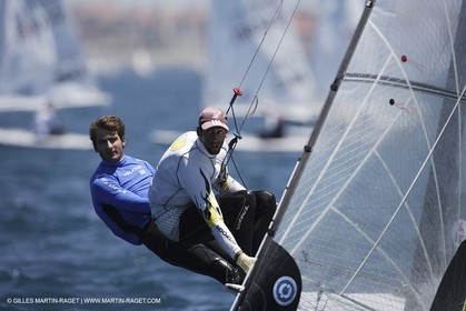10-05-07 - ISAF SAILING WORLD CHAMPIONSHIPS - CASCAIS 2007 - DAY 7 - 49er - FRANCE - Morgan Lagravière   Stephane Chrsitidis