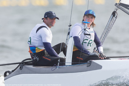 16 08 2016, Rio de Janeiro (BRA), 2016 Olympic Games, Sailing, Nacra 17, Billy Besson, Marie RIou