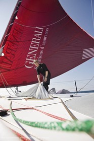 27 09 2008 - Lorient (FRA, 56) - A bord de Generali avec Yann Eliès - Préparation Vendée Globe 2008