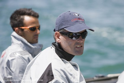 20 05 2008 - Valencia (ESP) - 33rd America's Cup - BMW ORACLE Racing - X40 in house racing - Franck Cammas - Russell Coutts