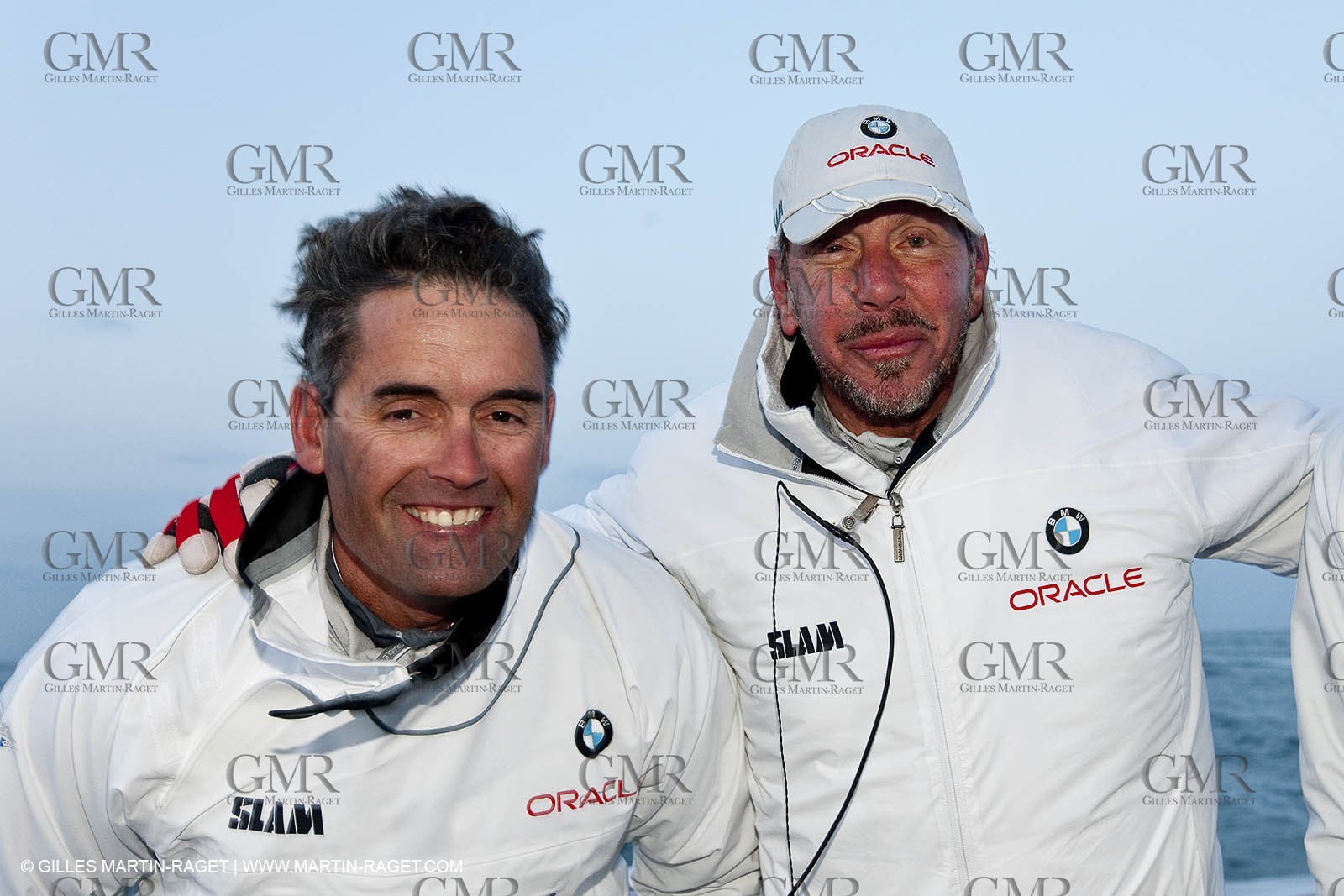 14 02 2010 - Valencia (ESP) - 33rd America's Cup - BMW ORACLE Racing - Race 2 - Russel Coutts - Larry Ellison