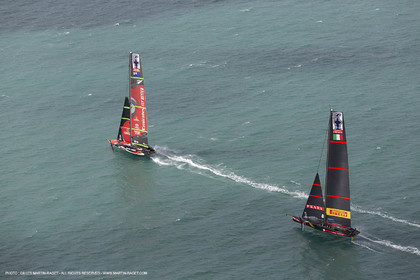 10 12 2020 - Auckland (NZL) - 36th America's Cup - Practice Sessions - Day 2 - Emirates Team New Zealand and Luna Rossa Prada Pirelli Team