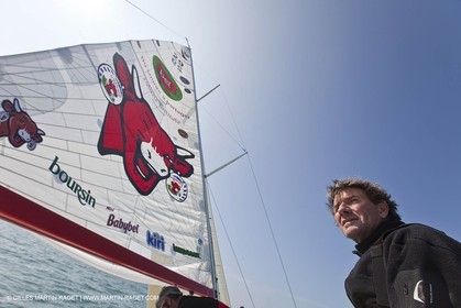13 03 2010 -  La Grande Motte   Port Camargue (FRA) - Groupe Bel - Kito de Pavant   Sebastien Audigane training for Transat AG2R
