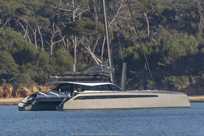 16 02 2019, Porquerolles (FRA,83), Gunboat 68 sail testing  3