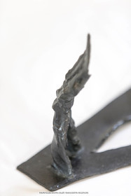06 03 2016, Marseille (Fra,13), Oeuvre de Germaine Richier, Guerrier n° 7 1955, Bronze patiné foncé, Numéroté 4 8, Fondeur : L. Thinot, Paris, 17,5 x 25 x 17 cm, Collection particulière