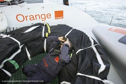 Orange II -2005 Jules Verne Trophy-Training in Bay of Biscay-Yann Elies