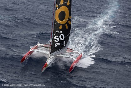 12 09 2012 - Marseille (FRA,13) - Trimaran Sodebo - Thomas Coville - Tentative contre le record de la Méditerranée